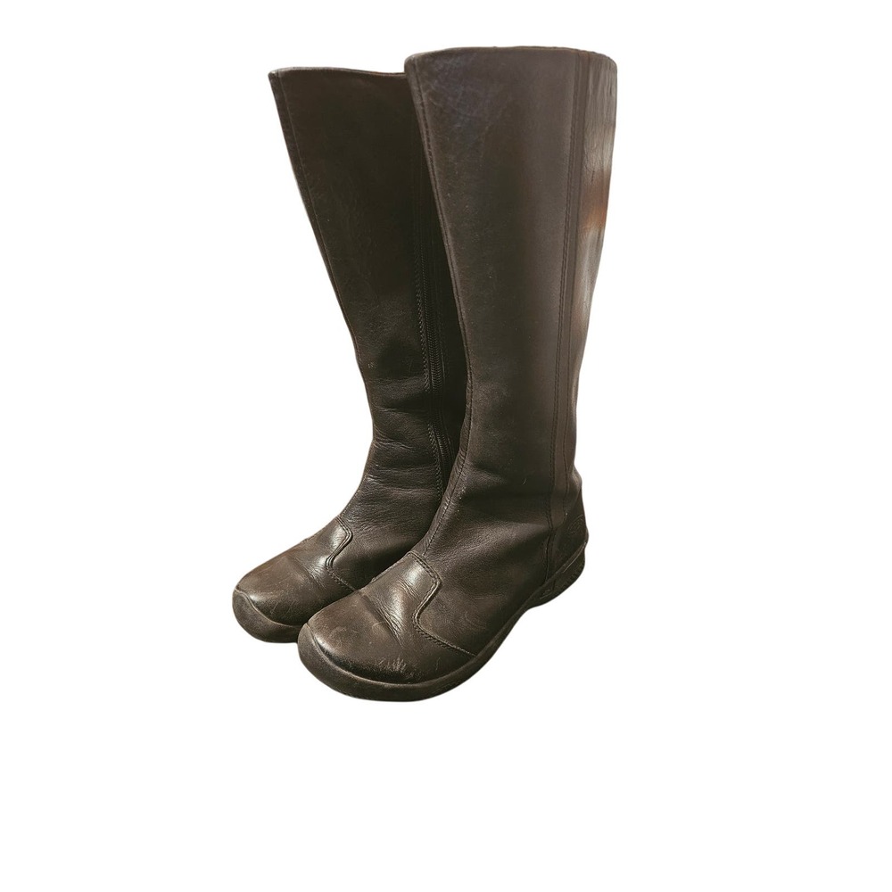 KEEN Ferno Boots Black Leather Tall Knee Womens Size 6.5 -